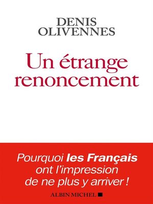cover image of Un étrange renoncement